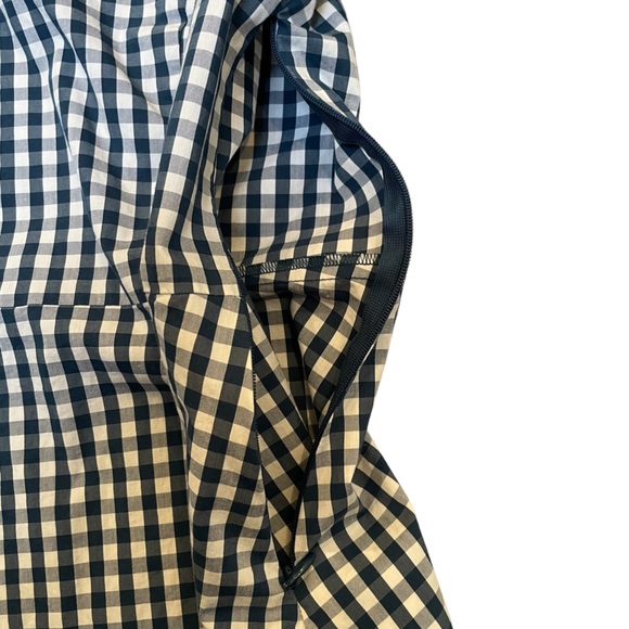 J Crew x Universal Standard Gingham Tie Sleeve Peplum Top - Picture 6 of 9